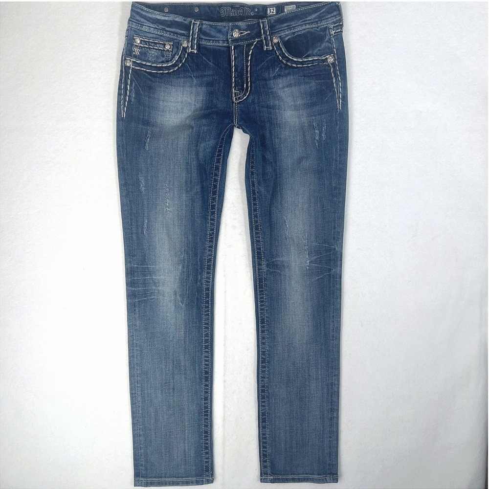 Miss Me Jeans JE5014536L Skinny 32 Casual Cowgirl Y2K McBling 90s Mall Baddie